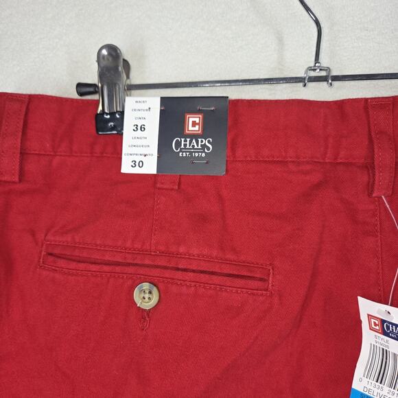 Vintage Chaps Ralph Lauren Pants Mens 36x30 Red NWT Workwear Preppy - Picture 12 of 14